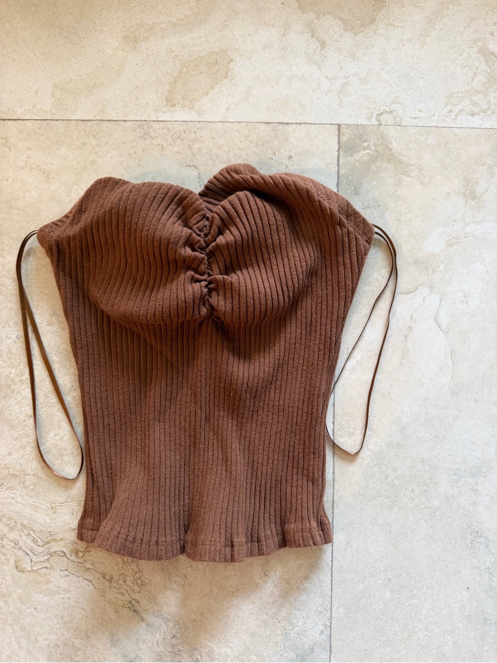 Billabong Brown Ribbed Crop Top